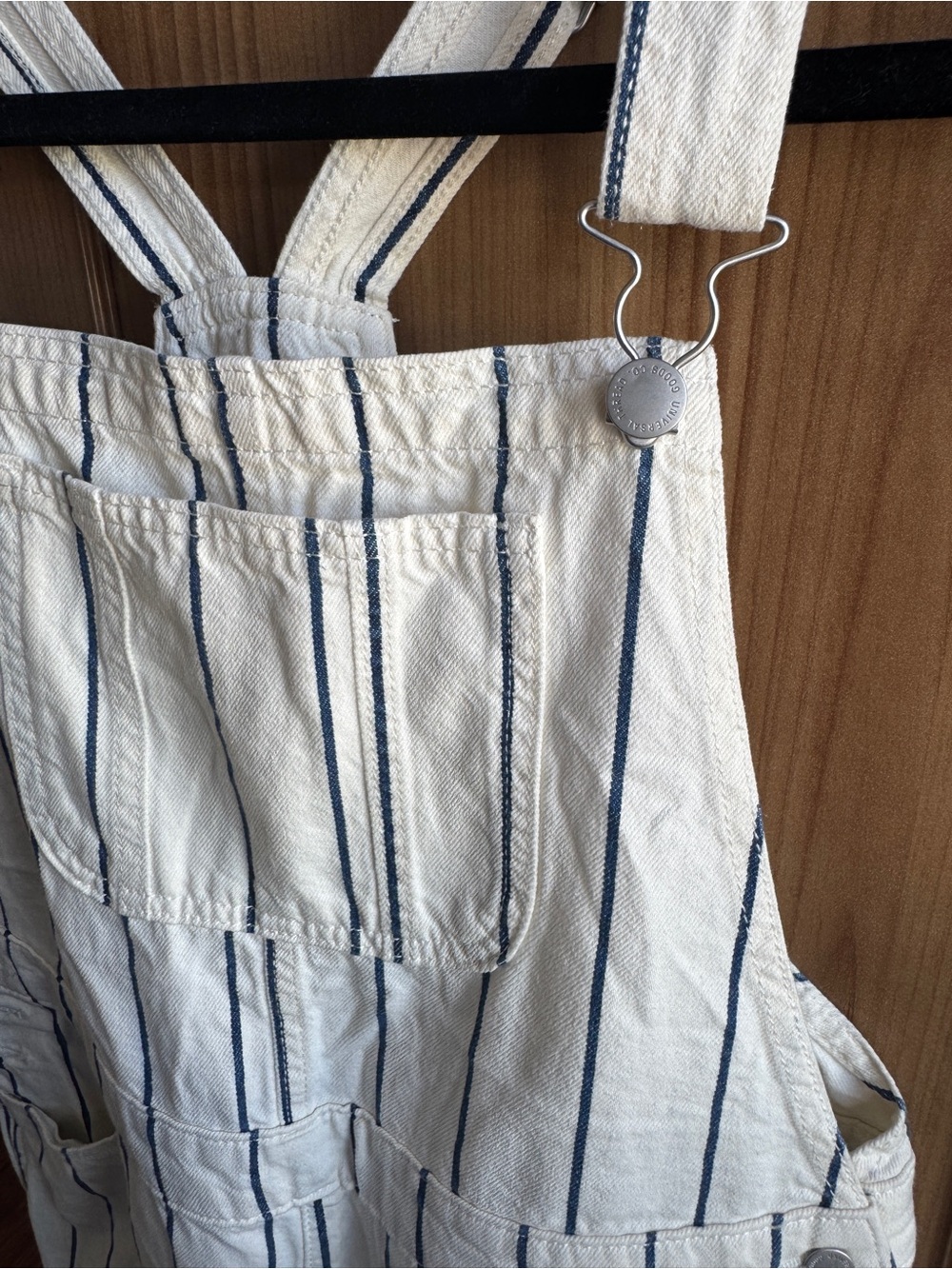 Universal Thread White & Navy Striped Overalls Size 8 100% cotton - Picture 2 of 6